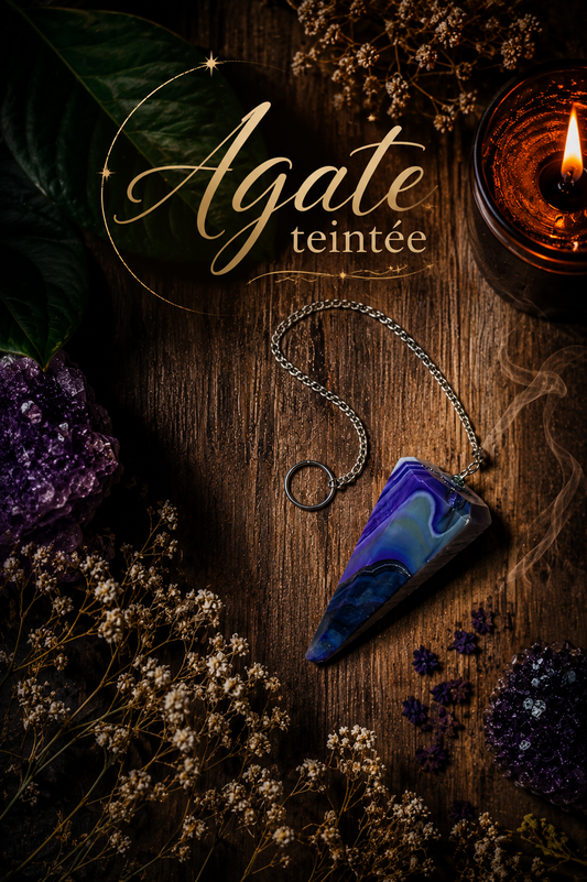 Pendule • Agate teintée violette
