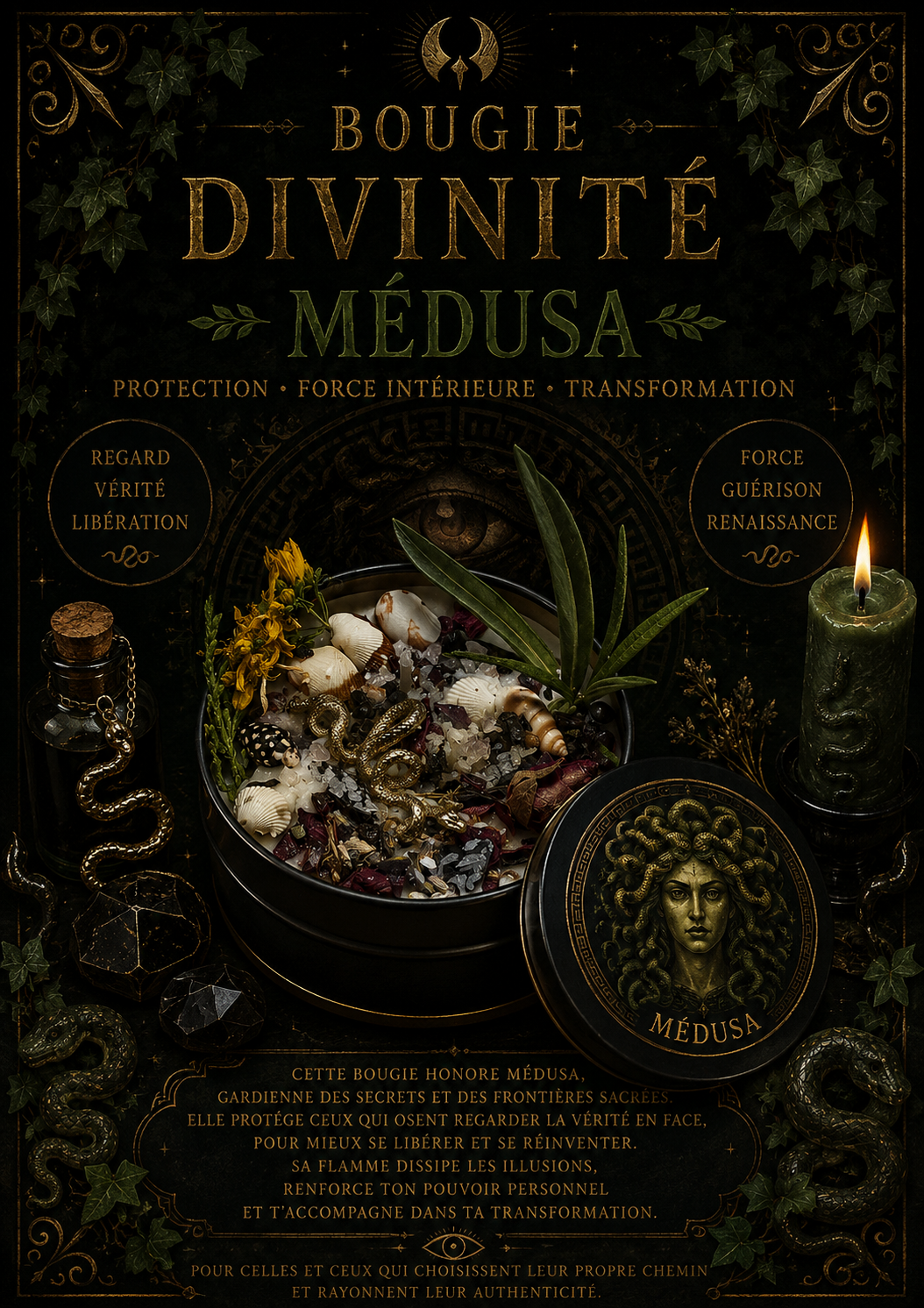 Bougie divinité • Médusa